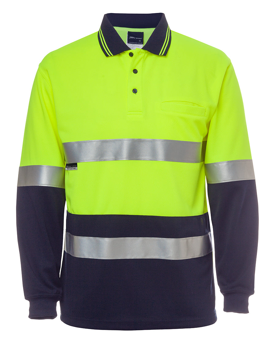 6HVSL - JBs Wear - Hi-Viz Traditional Polo - Taped - Long sleeve