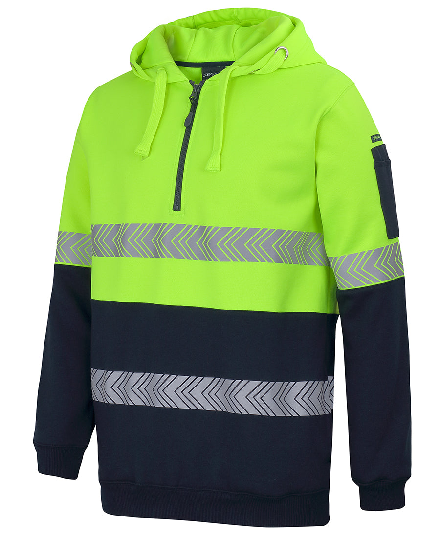 6HZSH - JBs Wear - Hi-Viz 1/2 zip Segmented Tape Hoodie (Day & NIGHT)