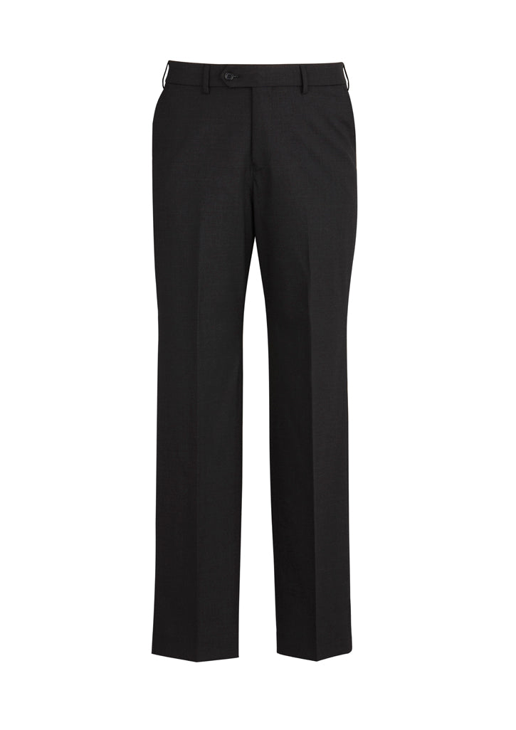 74012 - Biz Corporates - Mens Comfort Wool Stretch Flat Front Pant | Black