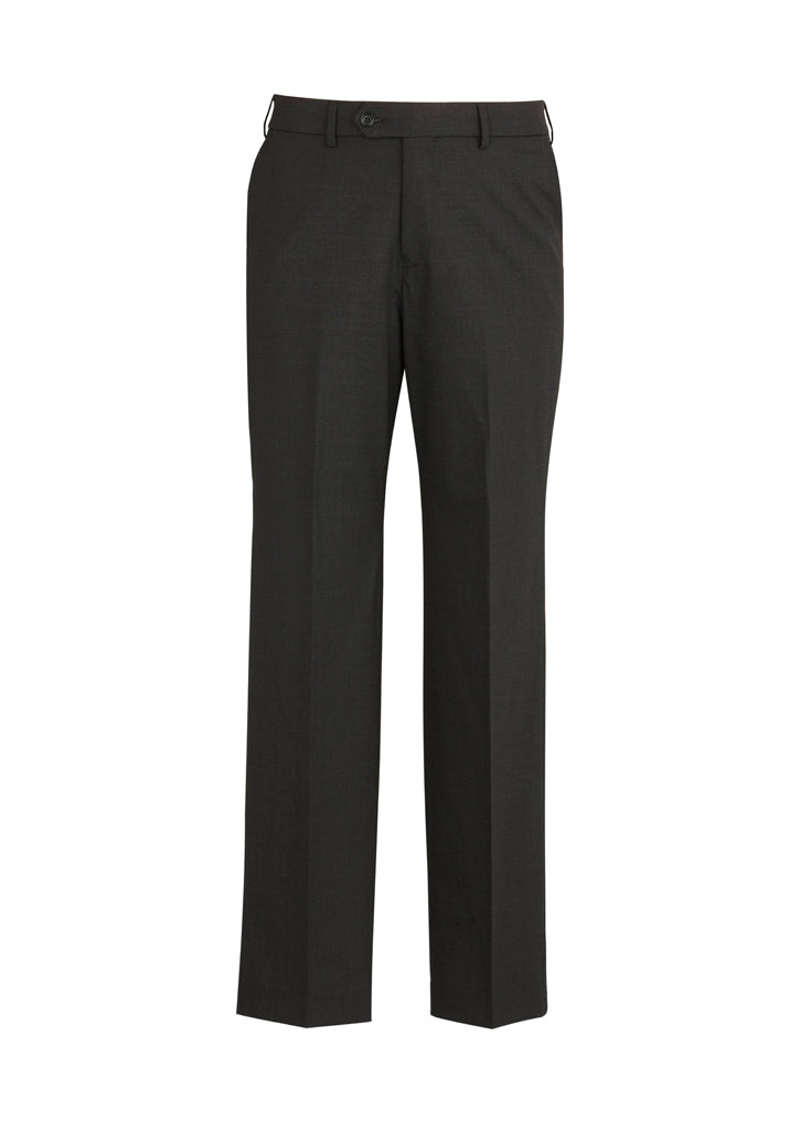 74012 - Biz Corporates - Mens Comfort Wool Stretch Flat Front Pant | Charcoal