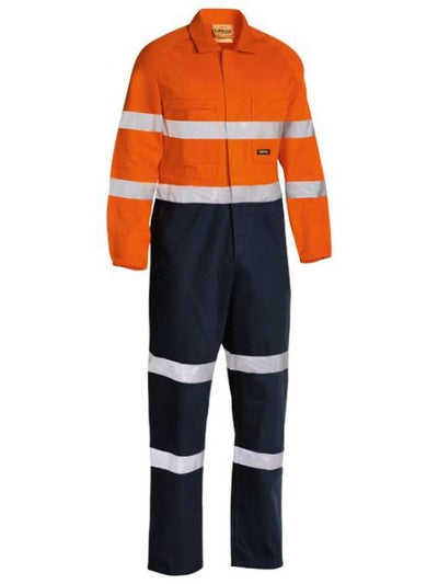 BC6357T - Bisley - Taped Hi-Vis Men's Cotton Drill Overall - Biomotion taping (Day/Night) 310g