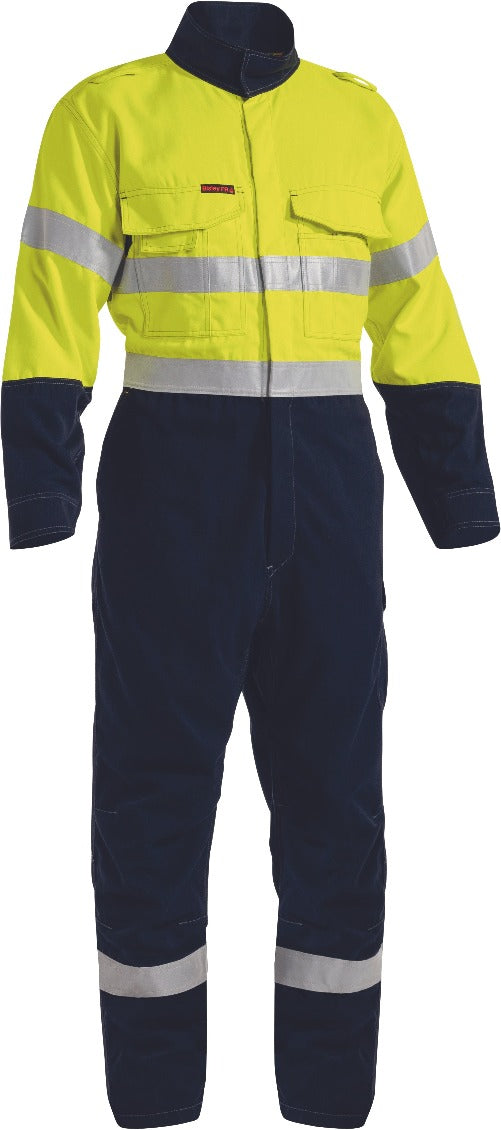 BC8086T - Bisley Tencate Tecasafe® Plus 700 X Taped Two Toned Hi Vis Engineered FR Vented Coverall