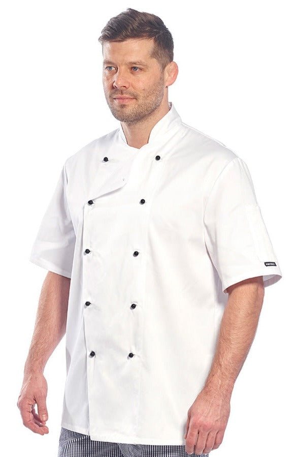 C734 - Portwest - Kent Chefs Jacket - Short Sleeve