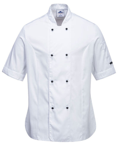 C737 - Portwest - Rachel Ladies Chefs Jacket Short Sleeve