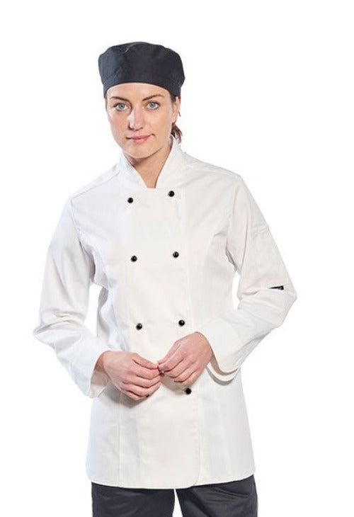C837 - Portwest - Rachel Ladies Chefs Jacket Long Sleeve
