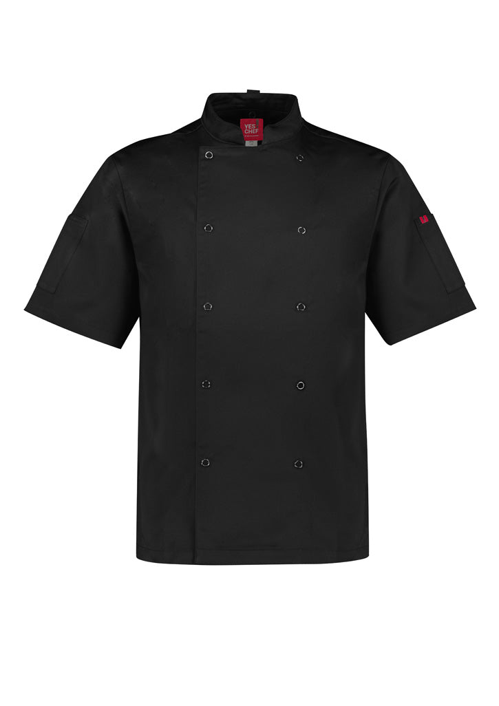 CH232MS - Biz Collection - Zest Mens S/S Chef Jacket | Black
