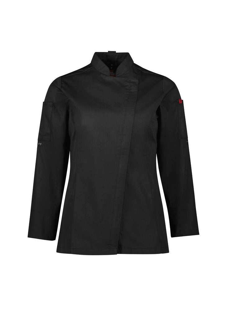 CH330LL - Biz Collection - Alfresco Womens Long Sleeve Chef Jacket | Black