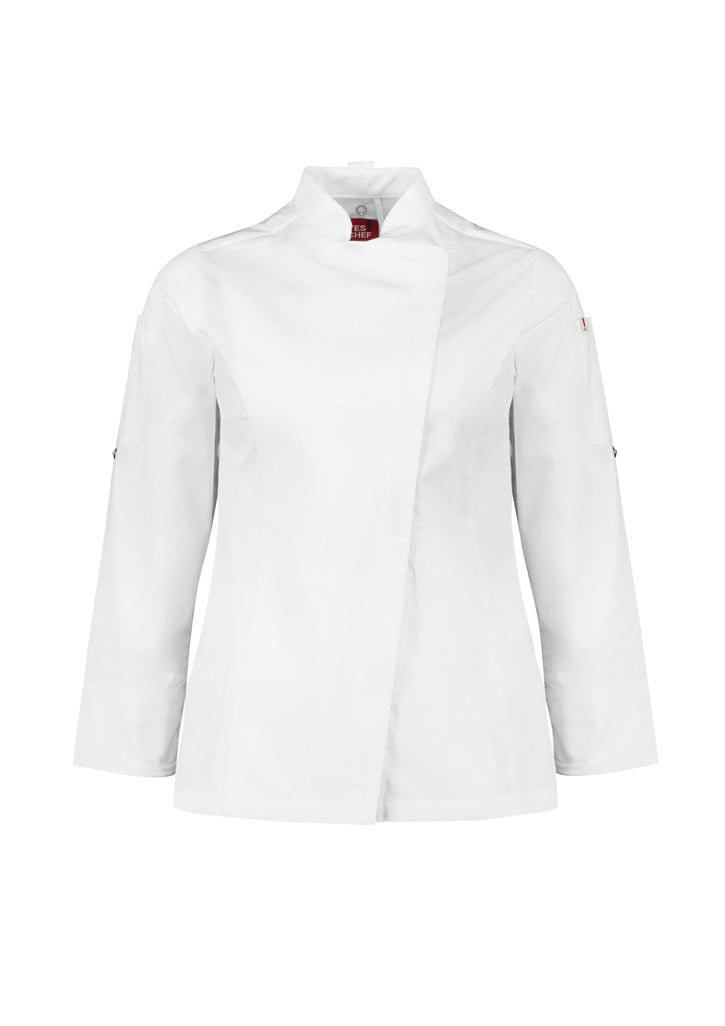CH330LL - Biz Collection - Alfresco Womens Long Sleeve Chef Jacket | White