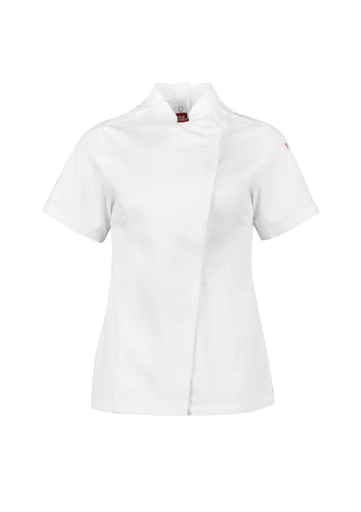 CH330LS - Biz Collection - Alfresco Womens Short Sleeve Chef Jacket | White