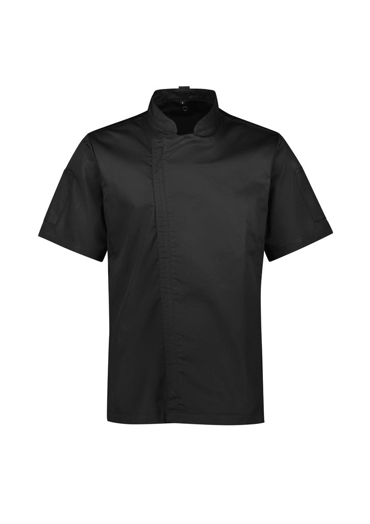 CH330MS - Biz Collection - Alfresco Mens Short Sleeve Chef Jacket | Black