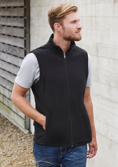 F233MN - Biz Care - Mens Plain Micro Fleece Vest