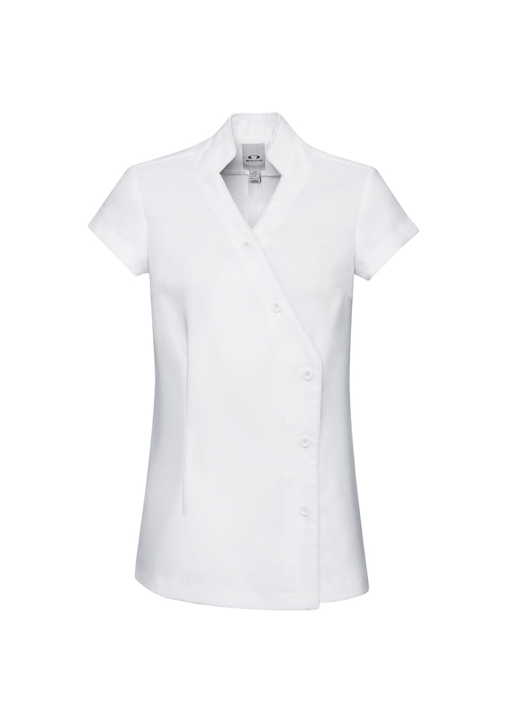H134LS - Biz Collection - Zen Ladies Crossover Tunic | White