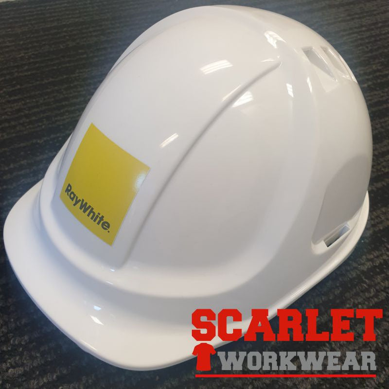 PS54 PPE Hard Hat with Logo Scarlet Workwear