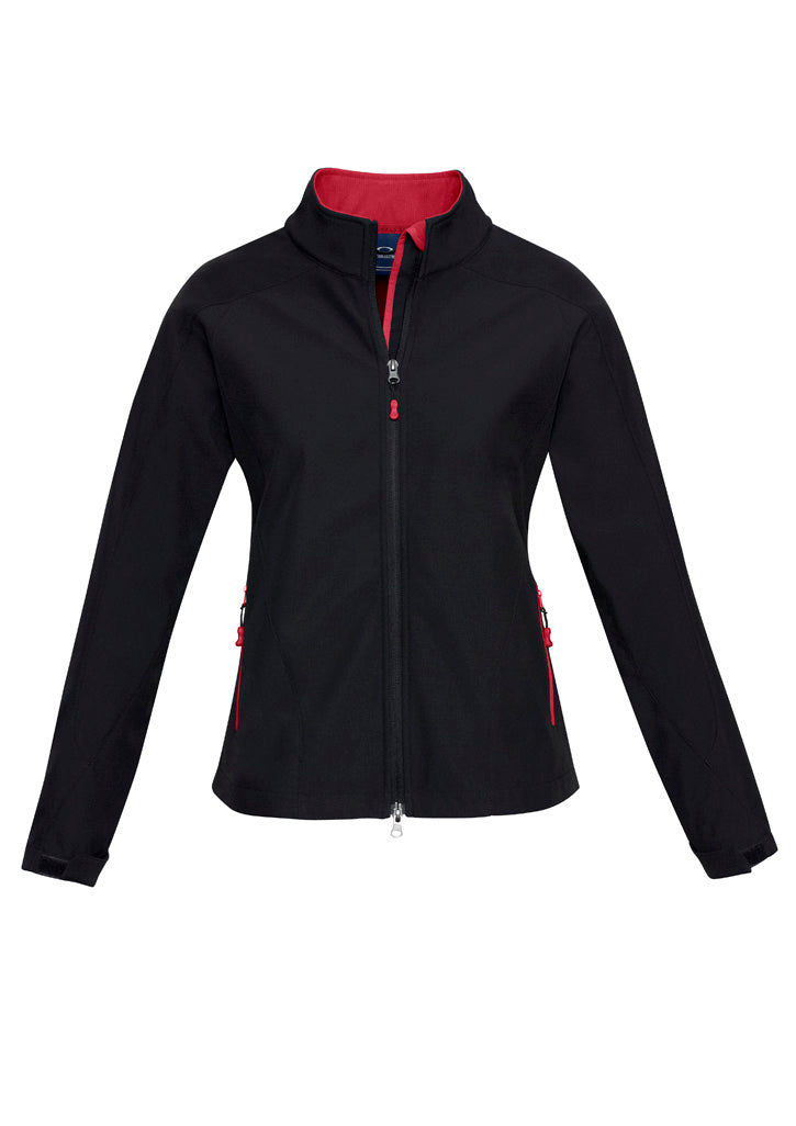 J307L - Biz Care - Geneva Womens Jacket | Black/Red