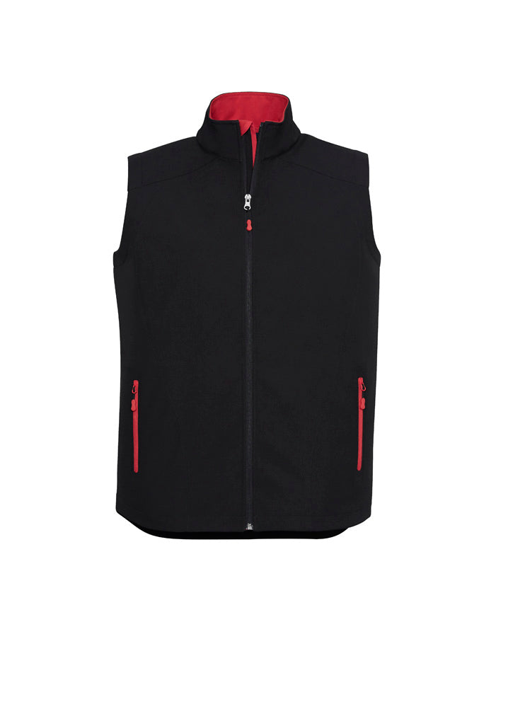 J404M - Biz Care - Geneva Mens Vest | Black/Red