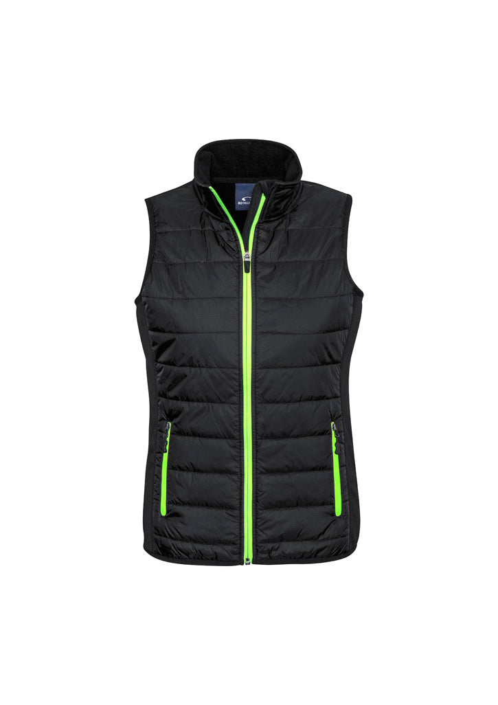 J616L - Biz Collection - Womens Stealth Vest | Black/Lime