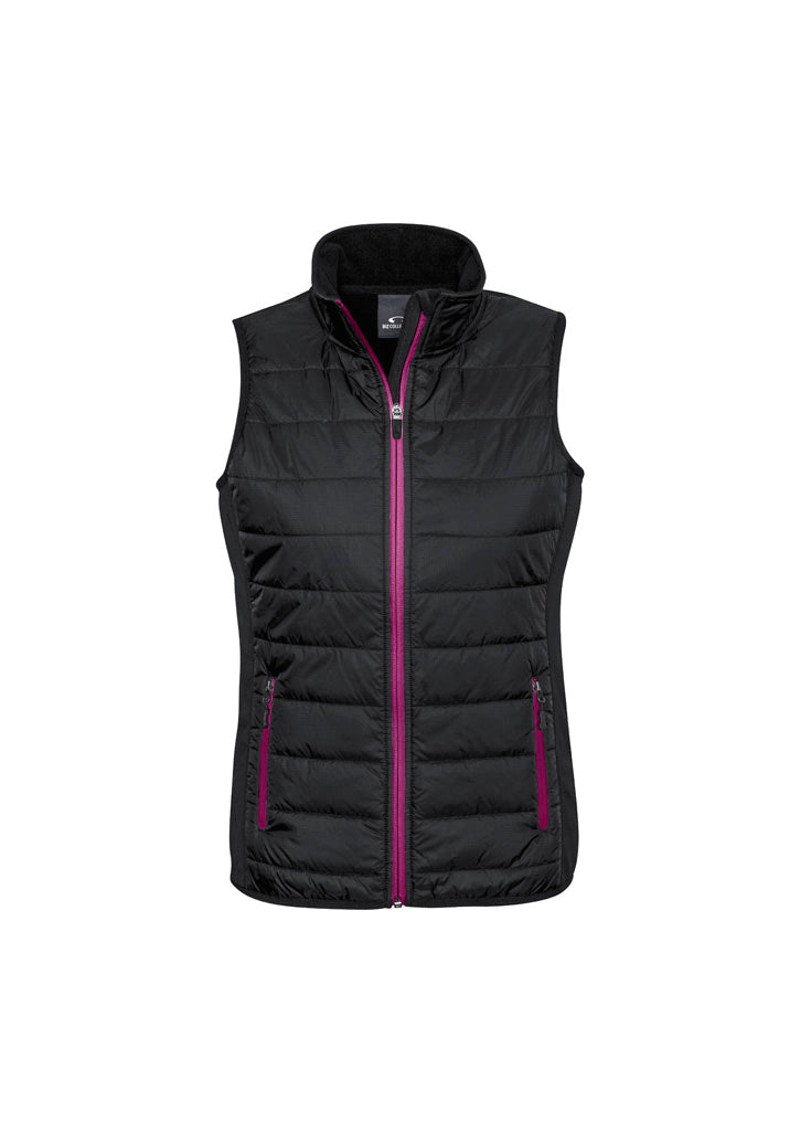 J616L - Biz Collection - Womens Stealth Vest | Black/Magenta