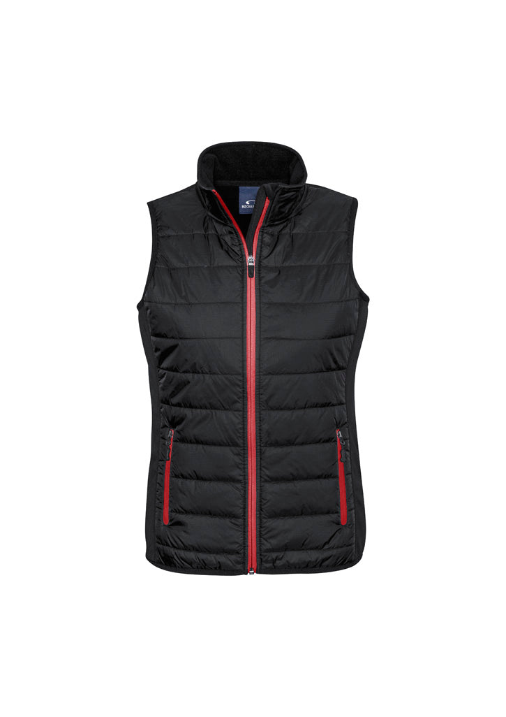 J616L - Biz Collection - Womens Stealth Vest | Black/Red