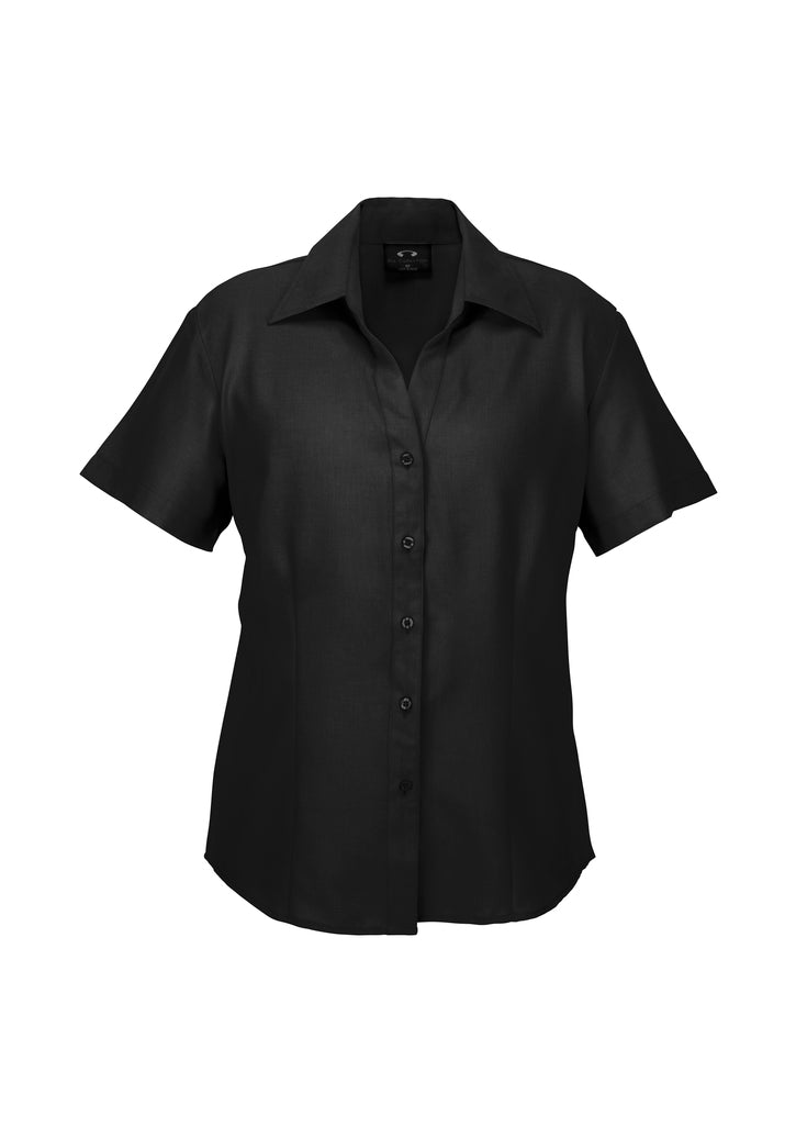 LB3601 - Biz Care - Oasis Ladies Plain Short Sleeve Shirt | Black