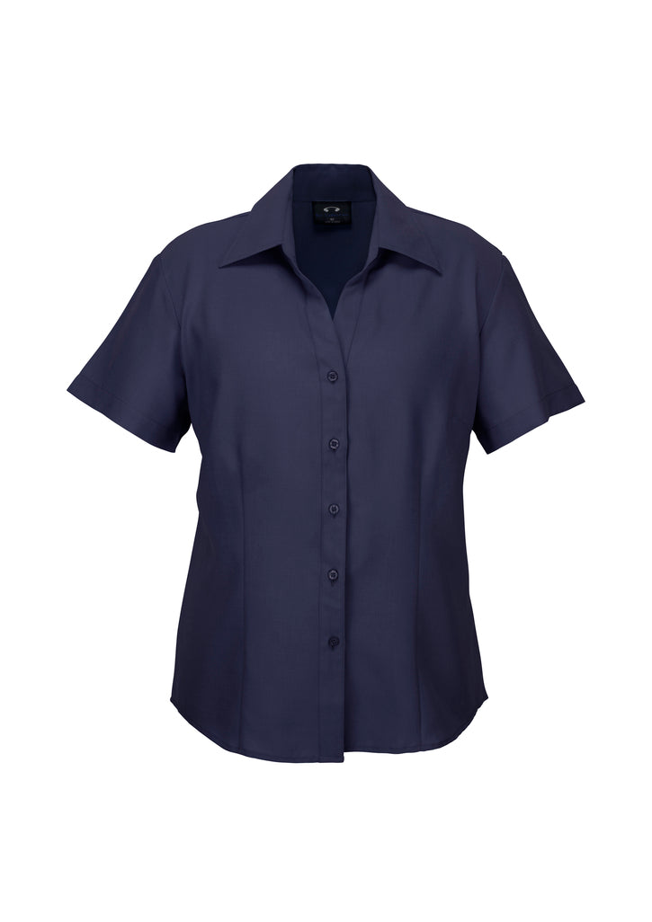 LB3601 - Biz Care - Oasis Ladies Plain Short Sleeve Shirt | Navy