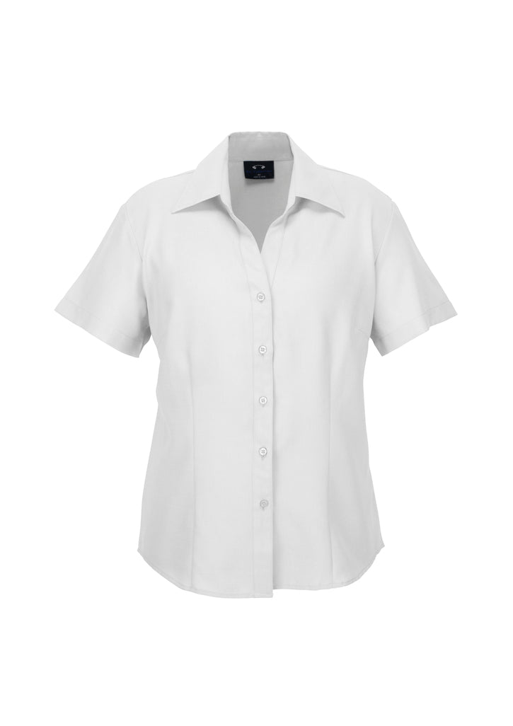 LB3601 - Biz Care - Oasis Ladies Plain Short Sleeve Shirt | White