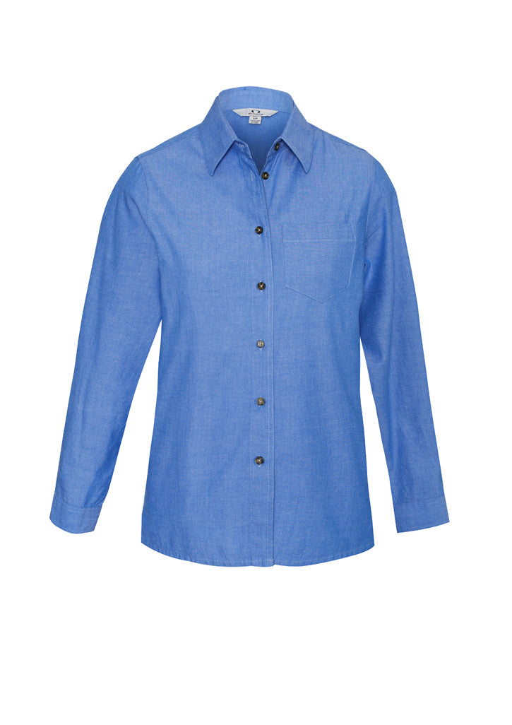 LB6201 - Biz Collection - Womens Chambray Long Sleeve Shirt | Chambray Blue