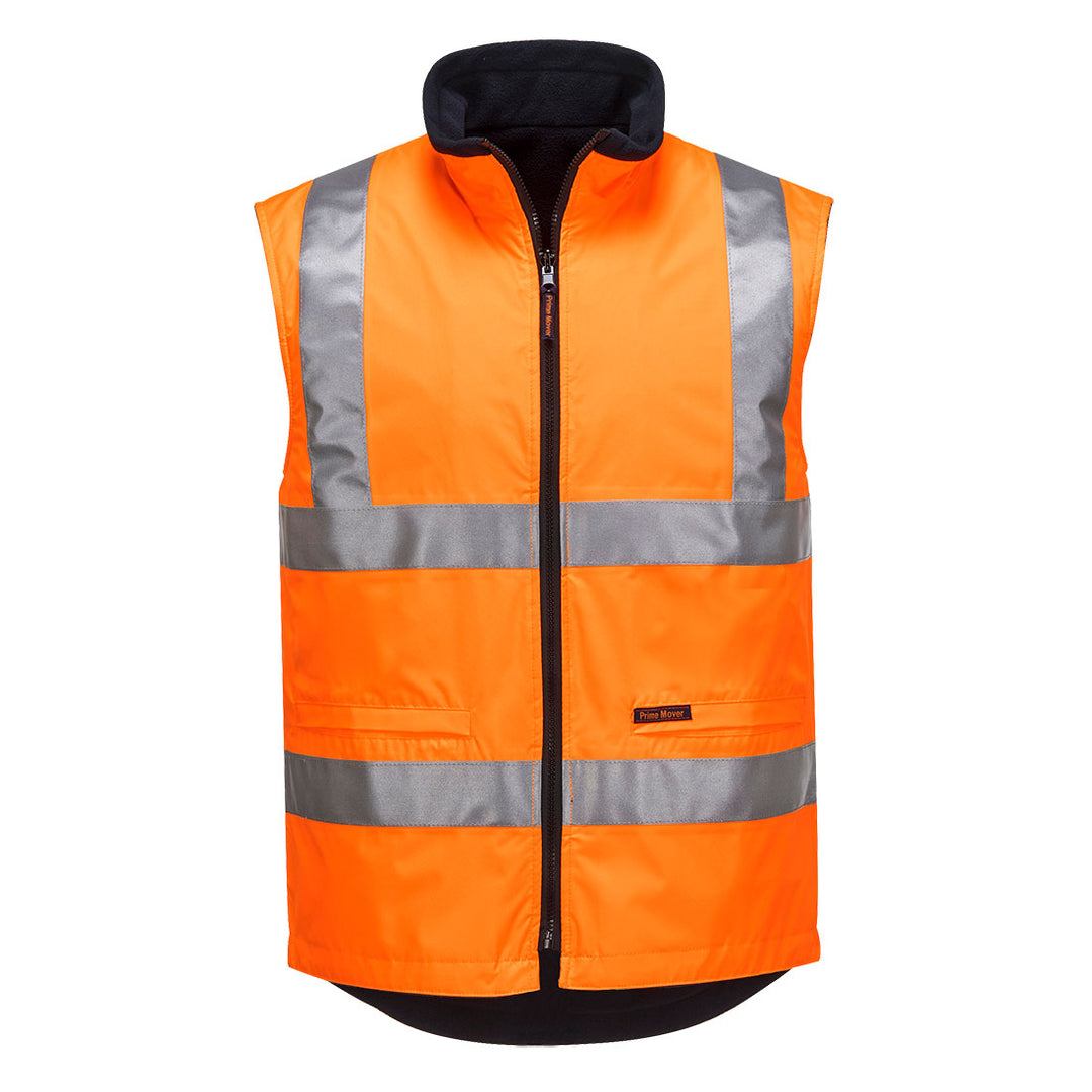 MV214 - Prime Mover - Hi-Vis Reversible Polar Fleece Vest (Day/Night) - Taped