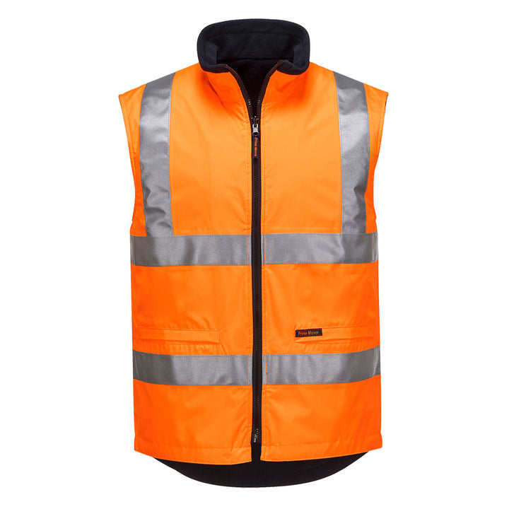 MV214 - Prime Mover - Hi-Vis Reversible Polar Fleece Vest (Day/Night) - Taped
