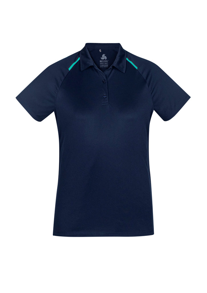 P012LS - Biz Collection - Womens Academy Short Sleeve Polo | Navy/Teal