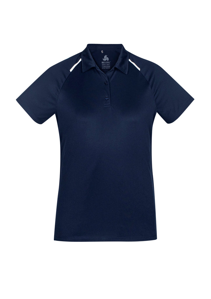 P012LS - Biz Collection - Womens Academy Short Sleeve Polo | Navy/White