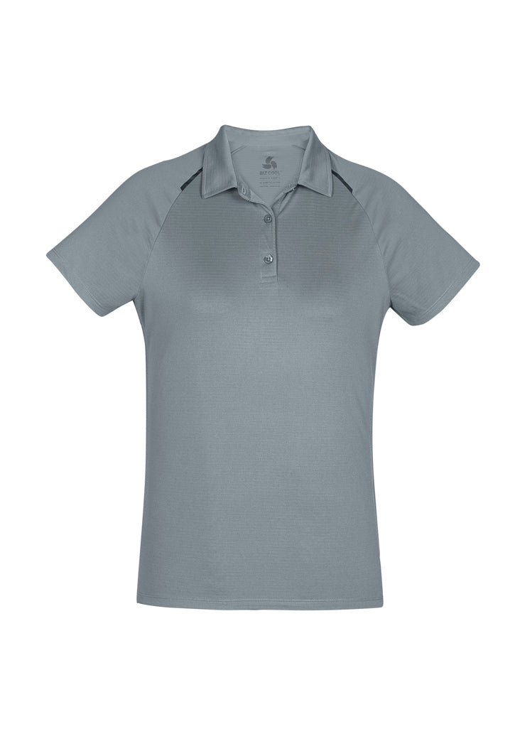 P012LS - Biz Collection - Womens Academy Short Sleeve Polo | Silver/Charcoal