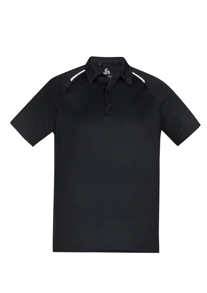 P012MS - Biz Collection - Mens Academy Short Sleeve Polo | Black/White