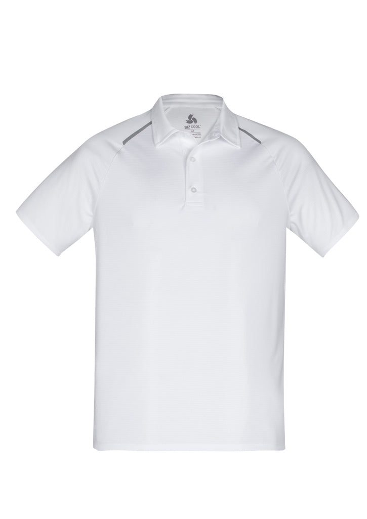 P012MS - Biz Collection - Mens Academy Short Sleeve Polo | White/Silver