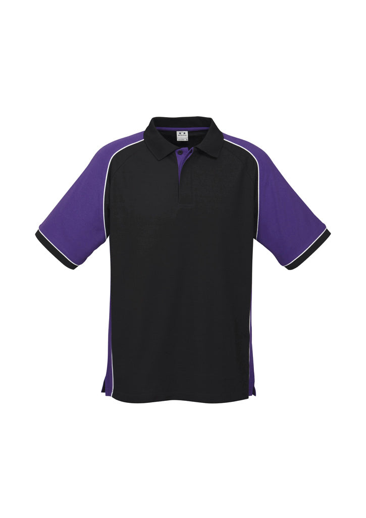 P10112 - Biz Collection - Mens Nitro Short Sleeve Polo | Black/Purple/White
