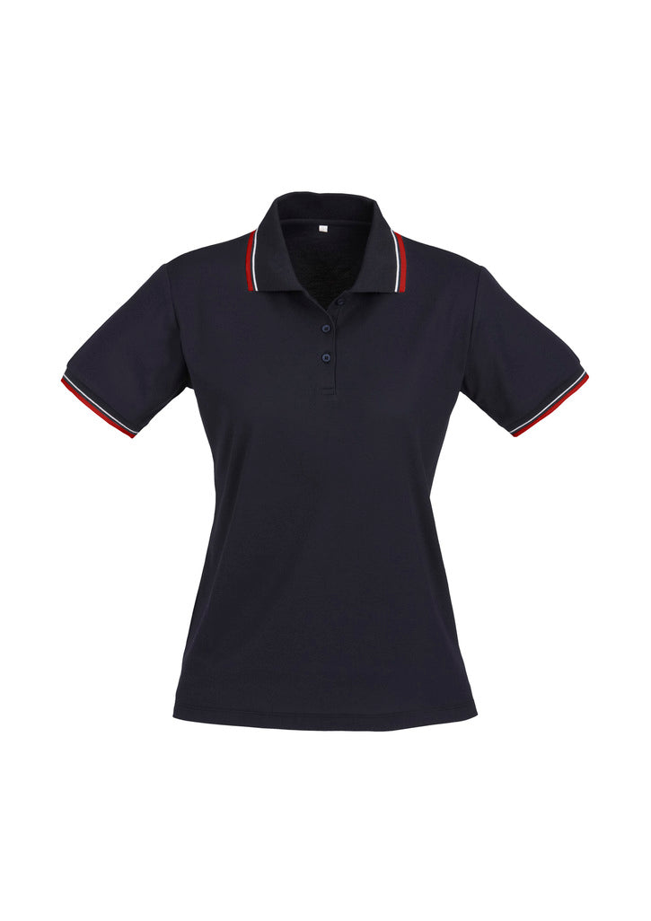 P227LS - Biz Collection - Womens Cambridge Short Sleeve Polo | Navy/Red/White