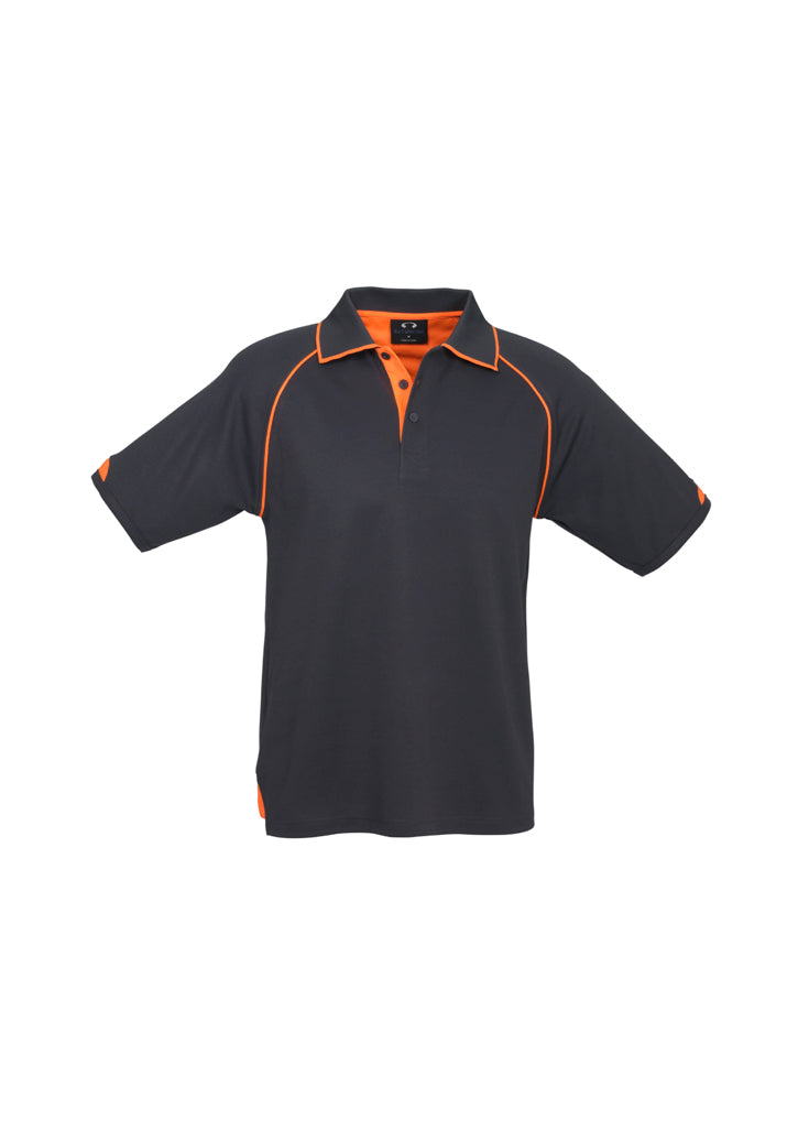 P29012 - Fusion Polo - Men's - Fluoro trims. | Grey/Fluoro Orange