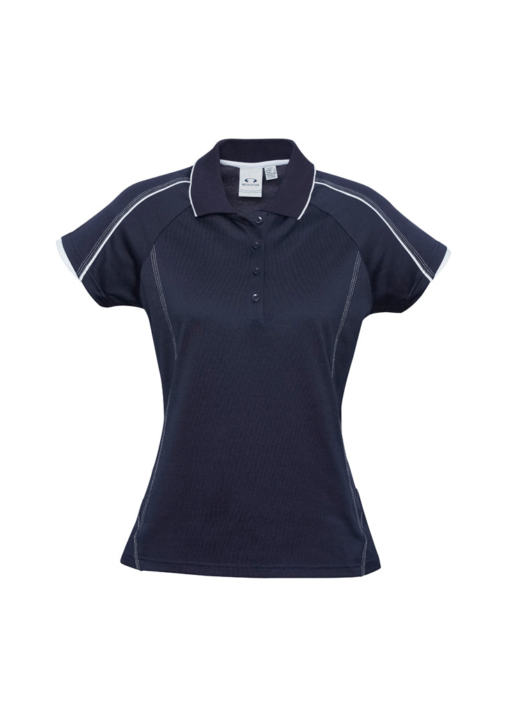 P303LS - Biz Collection - Womens Blade Short Sleeve Polo | Navy/White