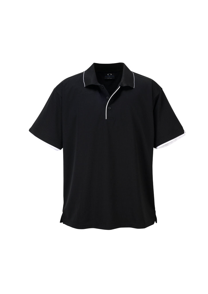P3200 - Biz Collection - Mens Elite Short Sleeve Polo | Black/White