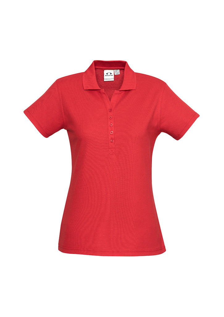 P400LS - Biz Collection - Ladies Crew Polo - 210gsm - Poly/Cotton - short sleeve | Red