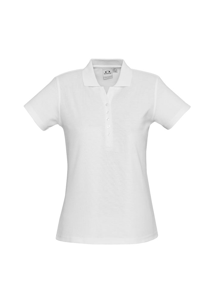 P400LS - Biz Collection - Ladies Crew Polo - 210gsm - Poly/Cotton - short sleeve | White