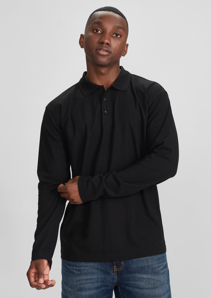 P400ML - Biz Collection - Men's Long sleeve Crew Polo - 210gsm - Poly/Cotton