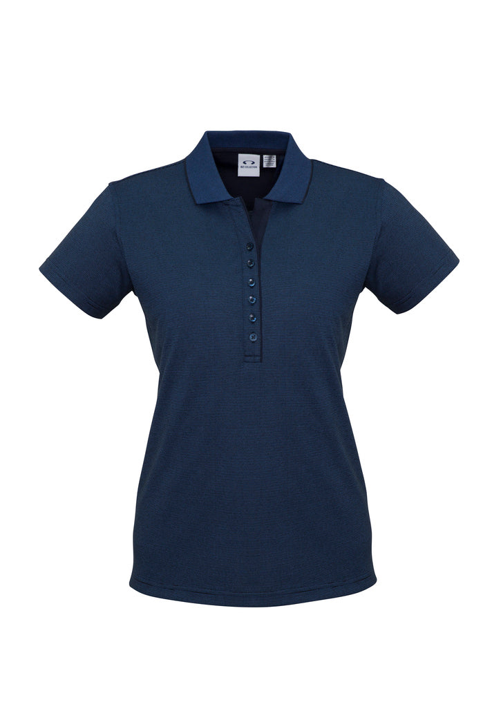 P501LS - Biz Collection - Womens Shadow Short Sleeve Polo | Carbon Blue