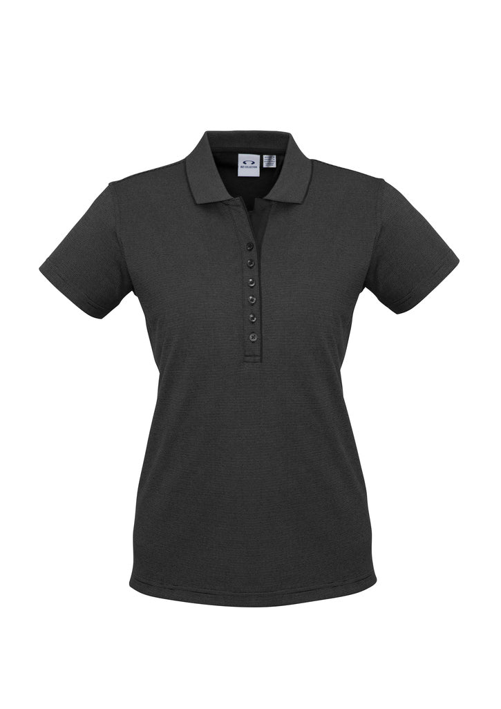 P501LS - Biz Collection - Womens Shadow Short Sleeve Polo | Graphite Black