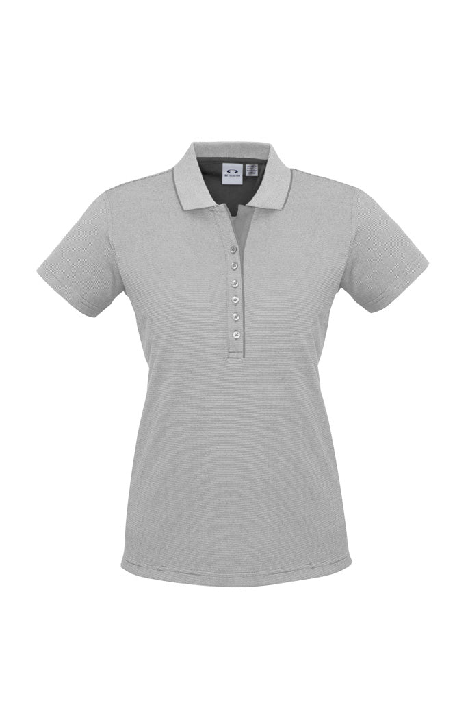 P501LS - Biz Collection - Womens Shadow Short Sleeve Polo | Silver Grey
