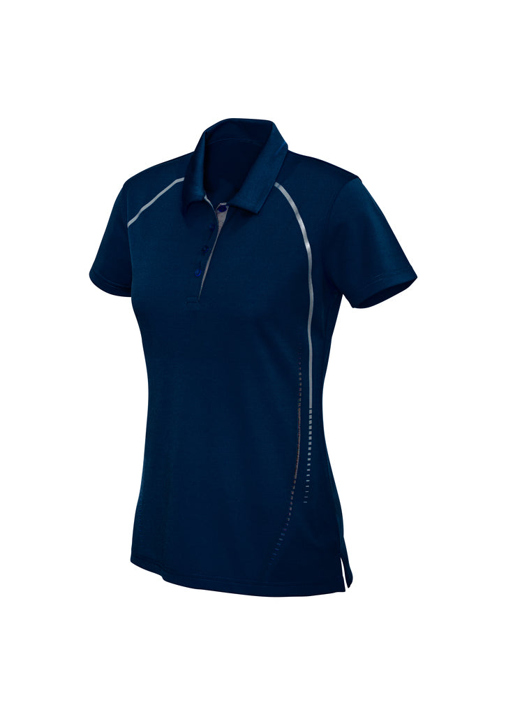 P604LS - Biz Collection - Womens Cyber Short Sleeve Polo | Navy/Silver