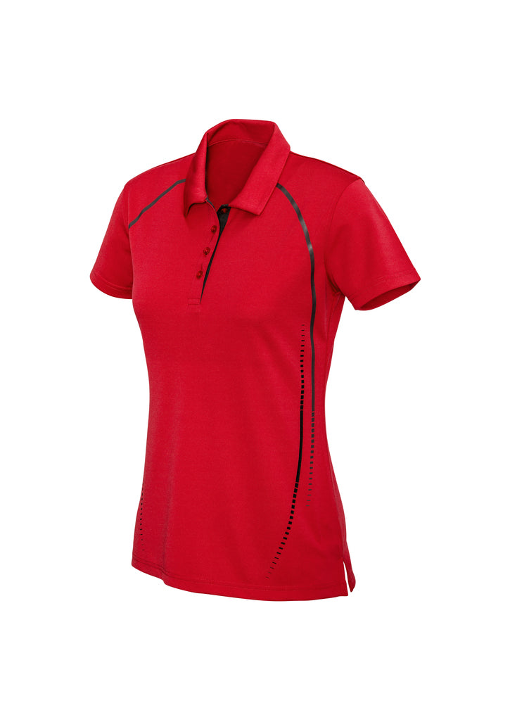 P604LS - Biz Collection - Womens Cyber Short Sleeve Polo | Red/Silver