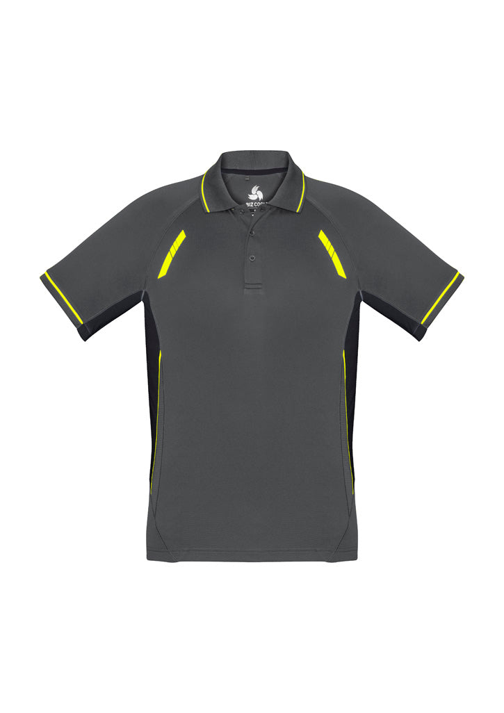 P700MS - Biz Collection - Renegade Polo - BizCool Micro Polyester | Grey/Black/Fluoro Yellow