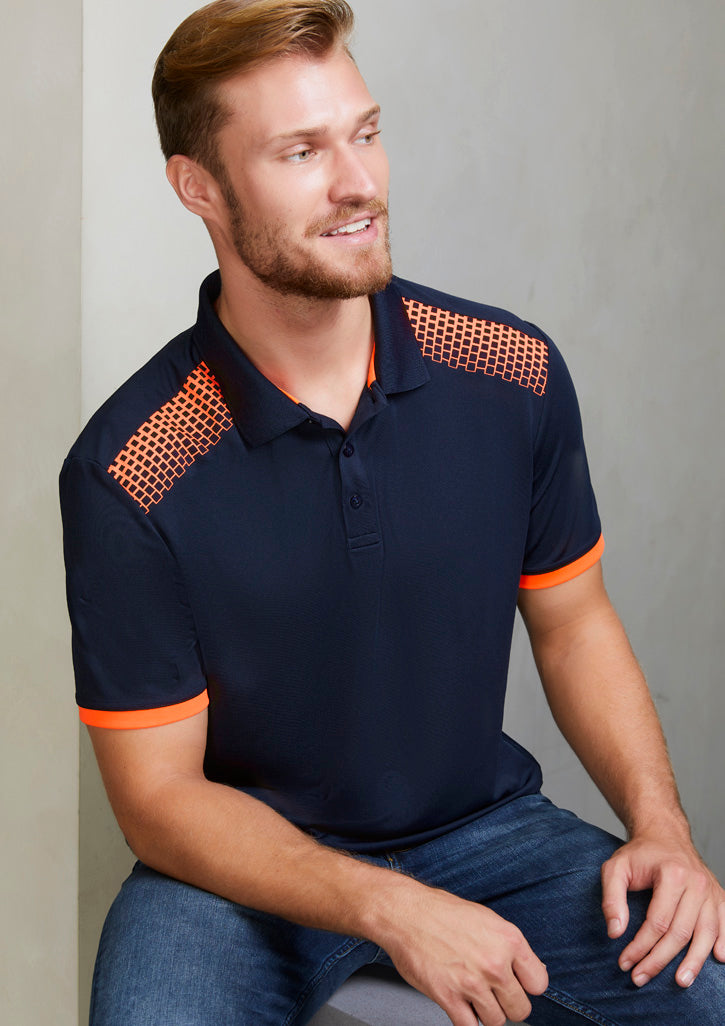 P900MS - Fashion Biz - Galaxy Polo - Men's - Fluoro trims.