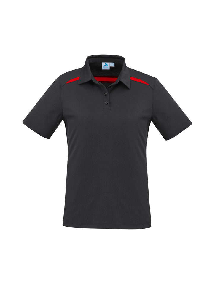 P901LS - Biz Collection - Womens Sonar Short Sleeve Polo | Black/Red