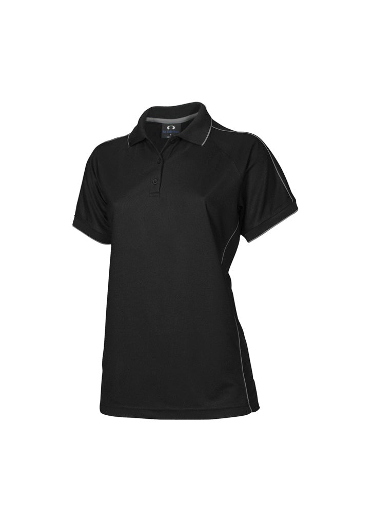 P9925 - Biz Collection - Womens Resort Short Sleeve Polo | Black/Charcoal